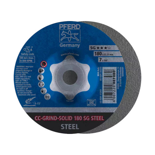 Pferd CC-Grind Solid SG Steel Grinding Disc 180mm