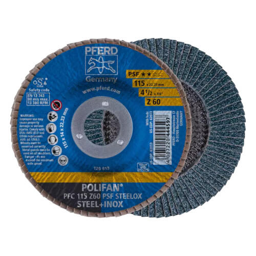 Pferd Z-PSF Steelox Flap Disc 60 Grit, 115mm 67766115