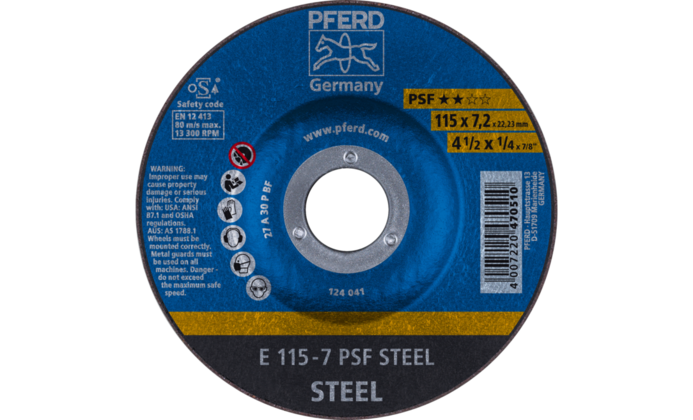 Pferd PSF Steel Grinding Disc 115mm x 7.0mm