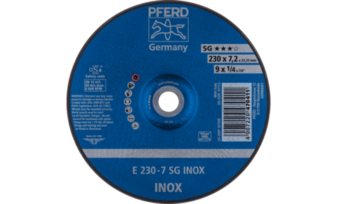 pferd 62223632 sg inox grinding disc Pferd SG Inox Grinding Disc 230mm x 7.0mm 62223632