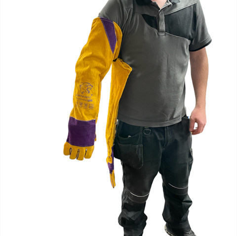 Parweld Gloves 3 Parweld Welding Gauntlets Panther Pro Extra Length - High Quality Leather 480mm Long Cuff - Image 3