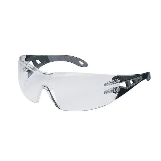 Uvex Pheos Clear Anti Fog Safety Glasses - Black/Grey Clear 9192080