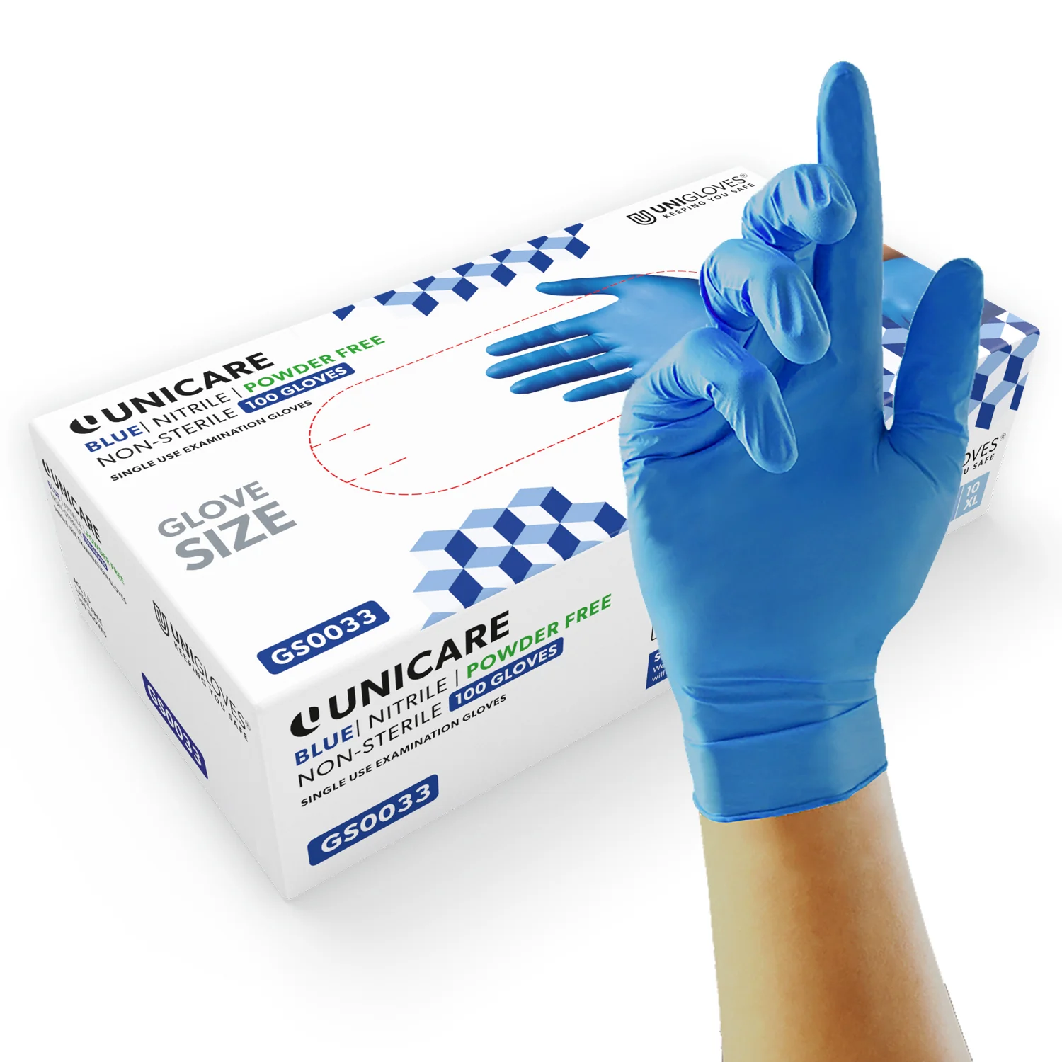 Unigloves Blue Disposable Gloves GS003X
